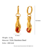 Boucles d'oreilles en acier inoxydable plaqué or Dreamidea Bijoux de charme délicats avec accent de cristal rouge