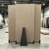 Présentoir de sol métallique coulissant pour dalles de marbre, carreaux de céramique et pierres, avec plateau en quartz émaillé