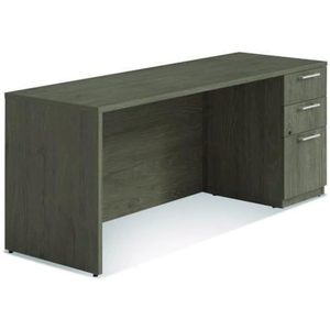 Alera AE1NZK-S2472UF Serie Tom 72 pulgadas. X 24 pulgadas X 29 Pulgadas Aparador Sevilla con Pedestal Derecho, Escritorio de Oficina en Nogal - Product Image 1