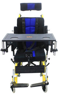 Silla de Ruedas portátil para niños, asiento ligero y plegable, con superficie transpirable, con paleta cerebral - Product Image 5