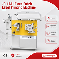 Imprimante flexographique automatique 4 couleurs JR-1531 pour ruban satin, nylon, taffetas et étiquettes de vêtements, impression rouleau à rouleau