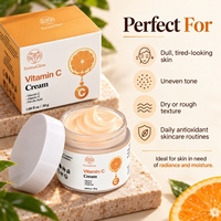 Crème Visage Éclaircissante et Hydratante à la Vitamine C Fermentée, à l'Acide Ferulique et aux Antioxydants, Correctrice de Taches Brunes, Raffermissante et Illuminatrice
