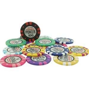 Jetons de poker en argile ronds personnalisés pour tournoi de casino en gros, pas chers, <span class=keywords><strong>Paulson</strong></span> 40 mm avec autocollants - Product Image 4