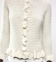 Pull en tricot de style nouveau, bord plissé, tissu coton/laine, mode Joker, marque personnalisée, automne, usage quotidien