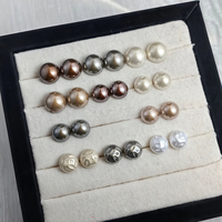 Anting Tusuk Mutiara Hitam G23 Titanium Alloy Batu Alam Aksesoris Perhiasan Tindik