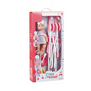 2025 filles Offre Spéciale jouer <span class=keywords><strong>maison</strong></span> 12 pouces poupée poussette jouet semblant jouer eau potable poupée <span class=keywords><strong>pliable</strong></span> chariot jouet - Product Image 6