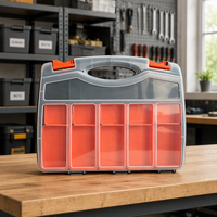 Boîte de rangement multi-compartiments pour composants et pièces de quincaillerie avec couvercle transparent, pour l'organisation des accessoires d'atelier