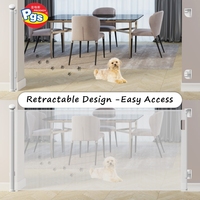 PRODIGY SG0021A Barrière Rétractable Pliable pour Animaux Domestiques avec Fermeture à Bouton, Écologique, Durable, en Fer et ABS, Réglable pour l'Intérieur