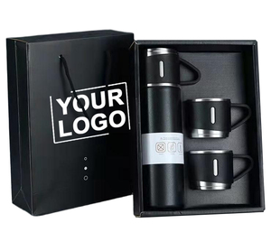 Botella de Agua de Acero Inoxidable 304 con Logotipo Personalizado, Vaso Térmico, Juego de Termos Rectos con 3 Tapas - Product Image 1