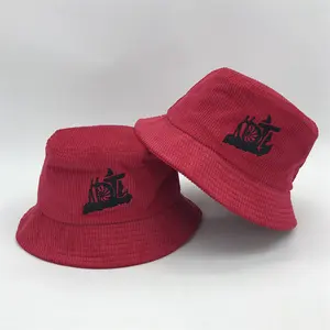 Wholesale 100% Cotton Corduroy Bob Hat With Custom Logo Wholesale Bucket Hat With Custom Embroidery Logo