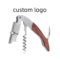 Ouvre-bouteille à vin en bois multi-outils avec impression de logo personnalisé pour les barmans et les serveurs