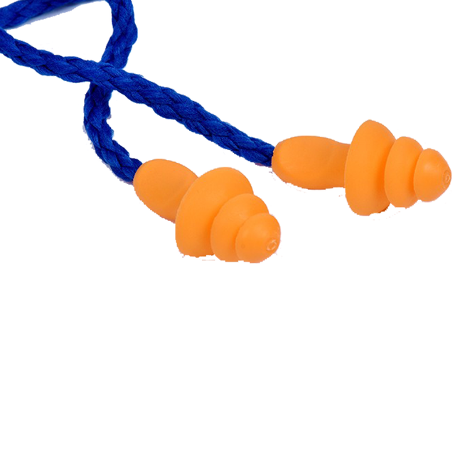 Reusable Washable Sleeping Noise Reduction Soft Silicone Earplugs With Wire