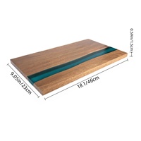 Planche de service rectangulaire multifonctionnelle en résine et bois d'acacia Lianzhao Natural House, personnalisée, grande taille, en résine époxy