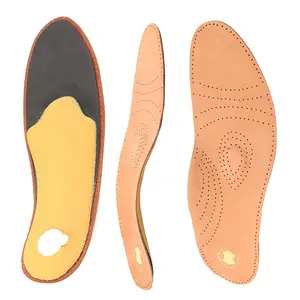 Стельки из натуральной кожи с поддержкой свода стопы, дышащие удобные стельки для обуви для укрепления боли, ортопедические стельки HA00843