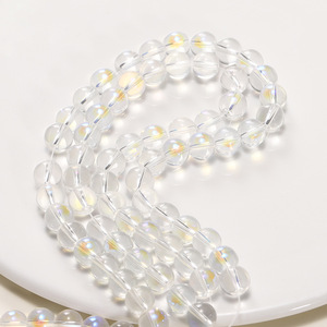 <b>Crystal</b> Glass Round <b>Beads</b> 6mm Iridescent Loose <b>Beads</b> For Bracelet Making - Product Image 3