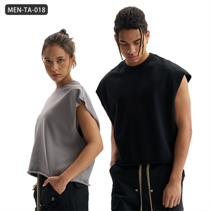 Hombres Boxy recortado de secado rápido de algodón acanalado Logotipo de impresión personalizada verano camiseta sin mangas camisetas deporte gimnasio chaleco camiseta sin mangas hombres - Product Image 3