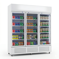 Réfrigérateur commercial pour boissons, vitrine à porte simple, réfrigérateur vertical en verre, éclairage LED, contrôle numérique de la température, refroidissement par air