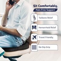 Oreiller en mousse à mémoire de forme beignet noir pour conducteur d'autobus adulte Coussin de siège anti-hémorroïde Coussin de chaise pour le soutien de la prostate et des hémorroïdes