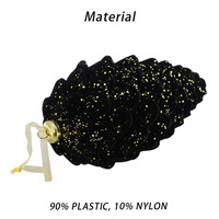 Pignons de pin en plastique noir en gros avec paillettes dorées, boule de Noël suspendue, ornement pour arbre de Noël de luxe, décoration de fête