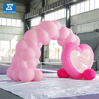 Arche gonflable géante rose en forme de nuage romantique, décoration de mariage, arche d'entrée