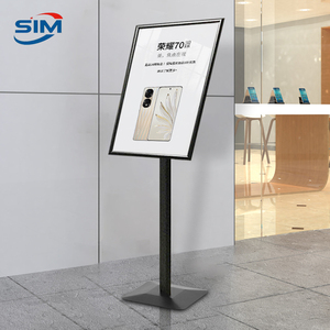 Подставка для напольных вывесок из алюминиевого сплава, светодиодный световой короб A2/A3, прямоугольная подставка для меню, черная подставка для внутреннего/наружного использования, сменный держатель вывески - Product Image 1