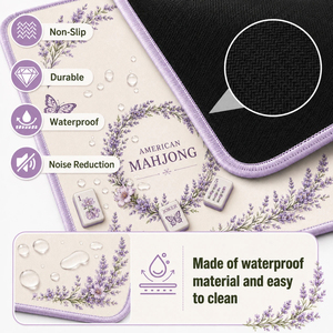Tapete de Mahjong de Lujo con Diseño de Mariposas Púrpuras, Tapete de Juego de Neopreno con Reducción de Ruido, con Bolsa de Viaje para Regalos - Product Image 6