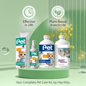 Kit de Traitement Avancé Anti-Puces et Tiques pour Animaux de Compagnie, <span class=keywords><strong>Spray</strong></span> Anti-<span class=keywords><strong>Poux</strong></span> pour Chiens, Solution Contre les Acariens et les Infections Fongiques Cutanées pour Chats, Kit de Secours - Product Image 2