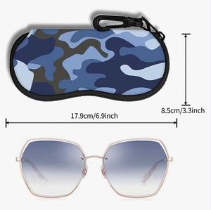 Özel ucuz yumuşak fermuar neopren gözlük durumda taşınabilir güneş gözlüğü kutusu anahtarlık karabina ile güneş gözlüğü durumda - Product Image 3