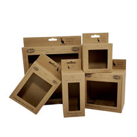 Boîte de papier Kraft d'impression couleur Boîte de chargeur de boîte de câble électronique pliante rectangulaire avec fenêtre
