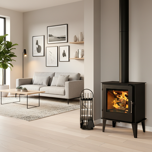 Cheminée moderne d'intérieur à double paroi en acier, à flamme réelle, chauffage au <span class=keywords><strong>bois</strong></span>, autoportante pour salon, chambre, villa - Product Image 1
