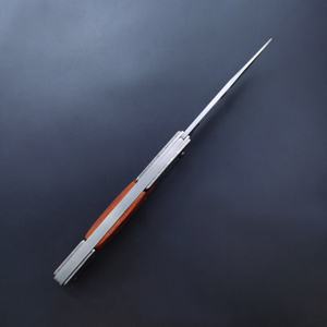 มีดพับพกพาสำหรับแคมป์ปิ้งแบบปรับแต่งได้ ระดับ OEM ใบมีดคมกริบ ทำจากเหล็กกล้าไร้สนิม 3CR13 ด้ามจับ ABS สีไม้ - Product Image 3