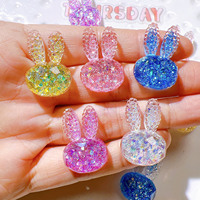 AB-lijm Harspatches Geschilderde materialen Crèmelijm Verf Telefoonhoesje DIY Haarclips Accessoires Glitterpailletten Gefacetted konijn