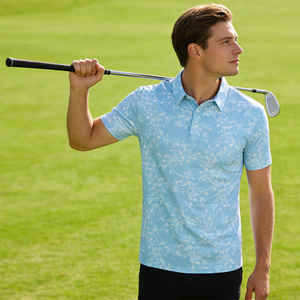 Tennispoloshirt voor heren, korte mouwen, elastisch en zacht, comfortabel en antibacterieel, casual sport-T-shirt voor buiten - Product Image 1