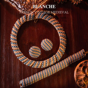 <span class=keywords><strong>Collier</strong></span>, Bracelet et Boucles d'Oreilles Vintage Rares Cuifali, Modèles Livre, Incrustations Exquises, Cadeau de Mariage, Fiançailles, Fête, en Alliage - Product Image 3