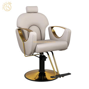 Fauteuil de Barbier Pivotant Noir Moderne, Réglable en Hauteur et Inclinable, pour Salon de Coiffure Professionnel - Product Image 1