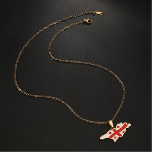 Kalung Rantai Peta <span class=keywords><strong>Georgia</strong></span> dari Baja Anti Karat Berlapis Emas 18K dengan Liontin Peta Kota <span class=keywords><strong>Georgia</strong></span> - Product Image 6