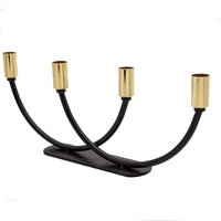 Candelabros com suporte de velas, candelabros com 5 & 4 braços pretos de metal, decoração para casa e igreja