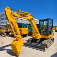 Mini-excavatrice Komatsu PC56-7 d'occasion fiable en bon état, faible coût d'entretien pour les projets de démolition légère et de travaux de canalisations urbaines