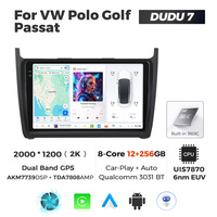 MEKEDE DUDU7 12+512G Autoradio GPS Navigation Écran 2K Android Auto Lecteur Multimédia pour VW Polo Golf Passat