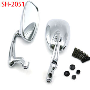 SH-2051 nuevo convexo gran angular Metal aluminio Motor espejo Cafe <span class=keywords><strong>Racer</strong></span> para Scooter Universal motocicleta manillar - Product Image 1