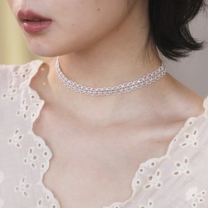 Collier ras du cou en argent 925 à motif floral, bijoux fins pour femmes, à porter tous les jours, romantique - Product Image 1