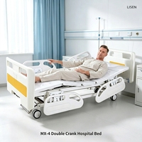 Lit médical manuel en acier pour patient avec dossier réglable et fonctions multifonctions pour clinique et hôpital Lisen MX-A4