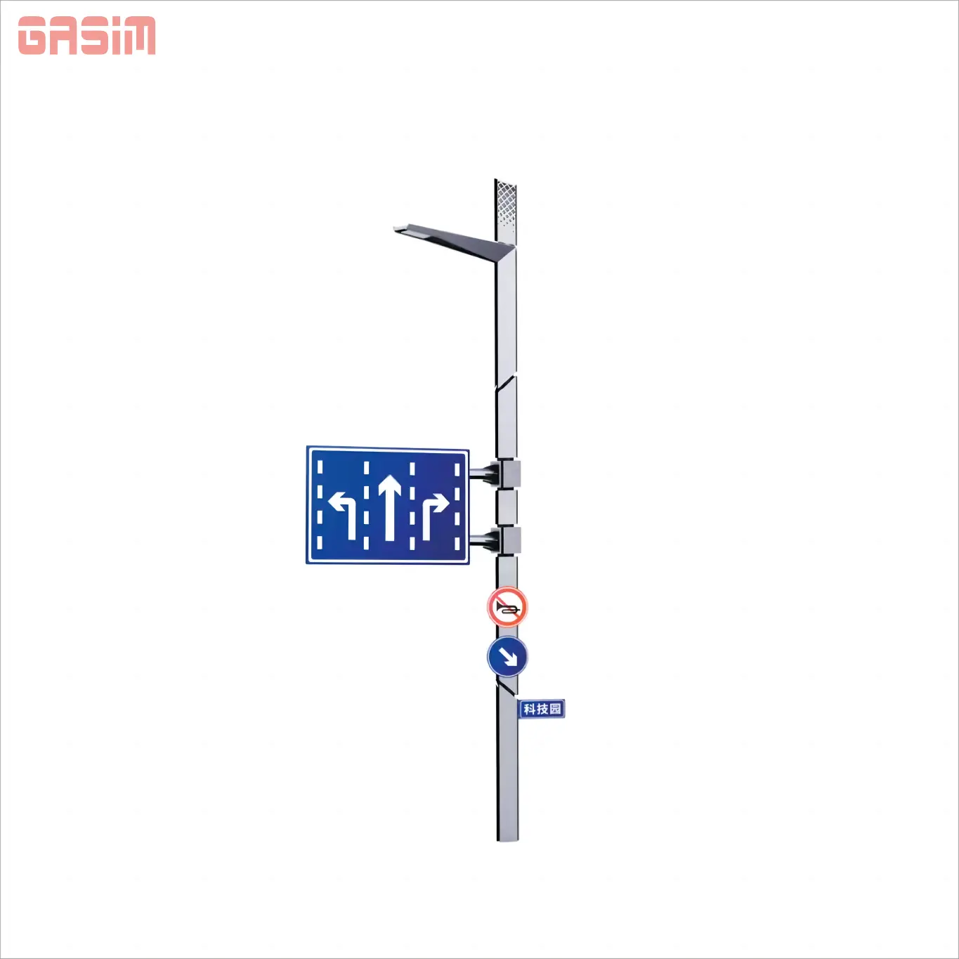 Customized Round Octagonal Polygonal 9MM 12M 15M All In One Signboard LED Light Large Post Light