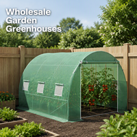 Serre tunnel 3x2x2m avec couverture en grille PE blanche ou verte, structure en acier pour potager