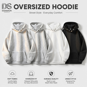 Sudadera con Capucha de Color Sólido, Forro Polar Grueso, Poliéster/Algodón, con Bolsillo, Estilo Americano, Ropa de Otoño, Estilo Retro Urbano, Primavera-Otoño - Product Image 1