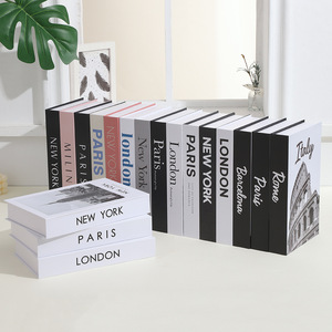 Décoration de bibliothèque minimaliste : Faux livres de ville célèbres, style livre pliable réaliste, modèle de livre pour table basse - Product Image 4