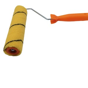 Wholesale Industrial Grade Wall <strong>Paint</strong> Brush Natural Bristles Polyester Plastic Handle Yellow Stripe Orange 9" OEM DIY 3-Year - Product Image 3