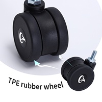 Roue de chariot médical en caoutchouc TPE certifiée ISO, roulettes d'hôpital, roues universelles pour supports IV avec tige filetée M8/M10/M12