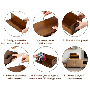 Boîte de rangement pour CD en <span class=keywords><strong>bois</strong></span> faite <span class=keywords><strong>à</strong></span> la main, personnalisée, avec poignées de transport, étagère pour cassettes, présentoir pour bandes magnétiques, <span class=keywords><strong>prix</strong></span> d'usine - Product Image 3