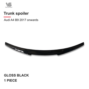 Nouveau Spoiler de Coffre pour Audi A4 B9 2017 et Plus Noir Brillant avec Kit de Rénovation/Mise à Niveau - Product Image 1